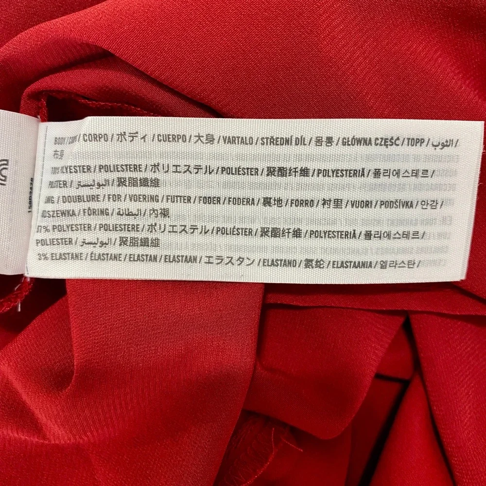 NWT Abercrombie & Fitch Red Backless Ruched Midi Dress Med Cocktail Formal Event